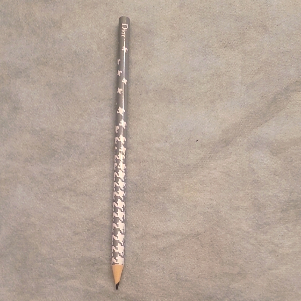 Dior Houndstooth Gray and Cream Pencil